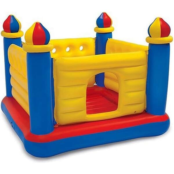 slide 2 of 6, Castle Inflatable Bouncer, for Ages 3-6, Multicolor