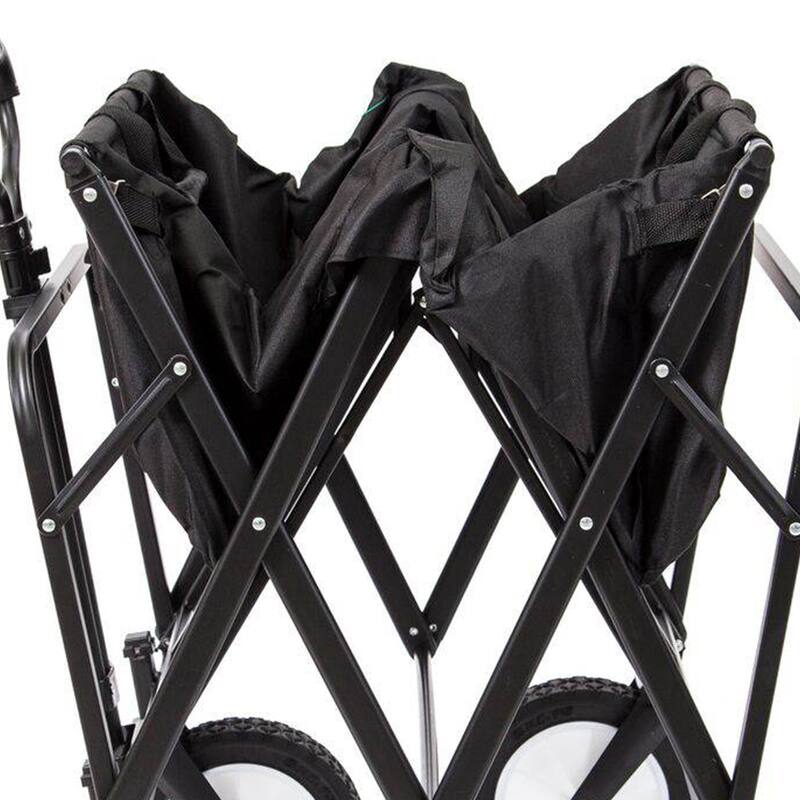 Mac Sports Collapsible Folding Outdoor Utility Garden Camping Wagon Cart, Black - 22.6