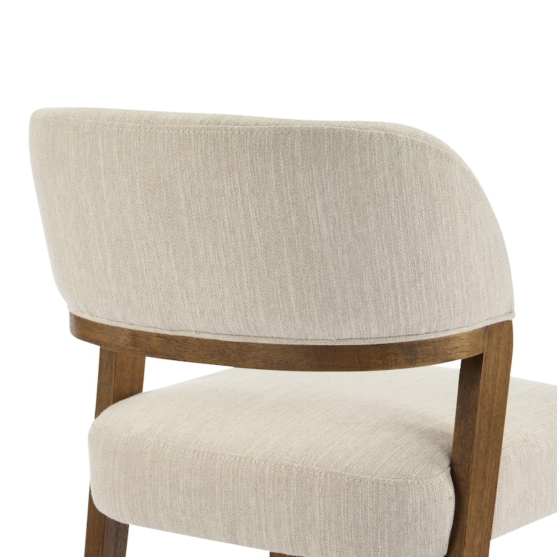 Christopher Knight Home - Caelum Rubberwood Upholstered Dining Chair with Cushioned Seat