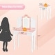 preview thumbnail 30 of 51, Kids Vanity Set with Mirror Makeup Dressing Table with Drawer