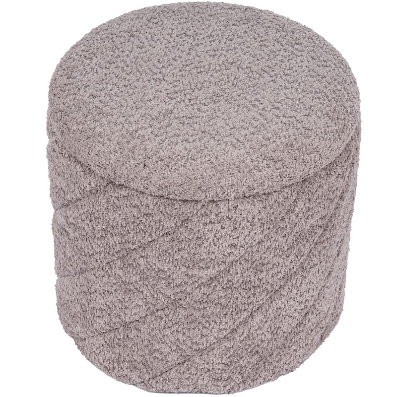 Diagonal Tufted Foldable Storage Ottoman with Reversible Lid - Grey