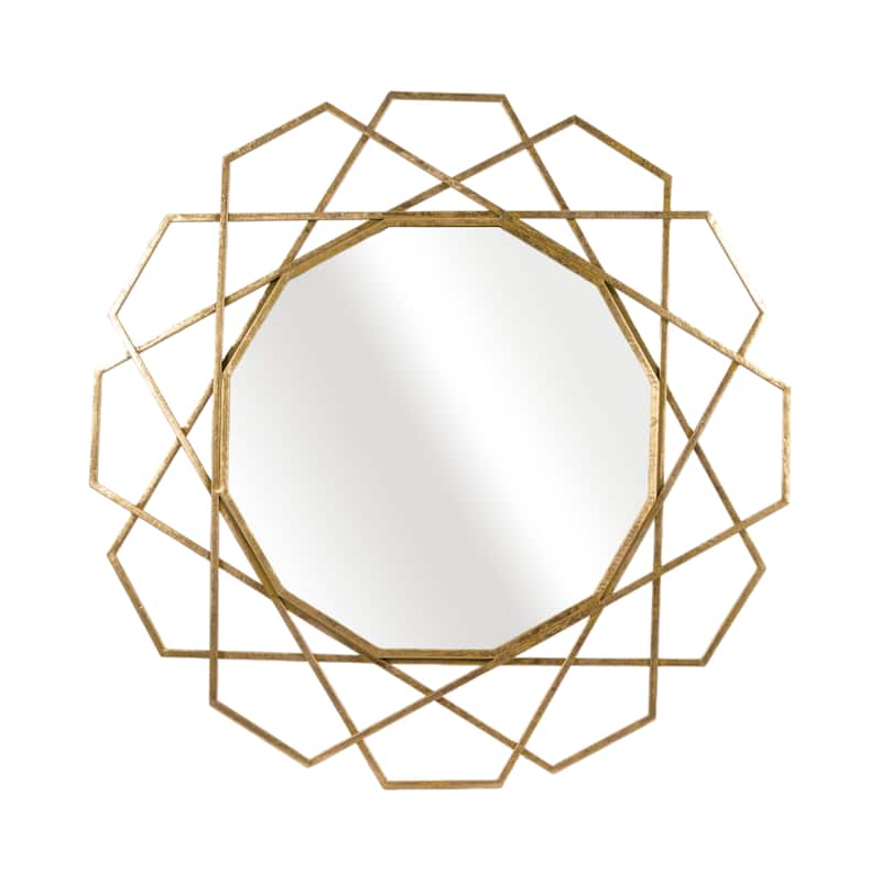 Sagebrook Home Geometric Modern Metal Wall Mirror - 36" x 2" x 35" - Gold