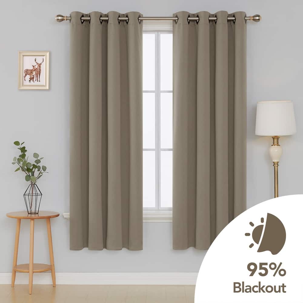 Deconovo Square Grommet Curtain Panel Pair(2 Panel)