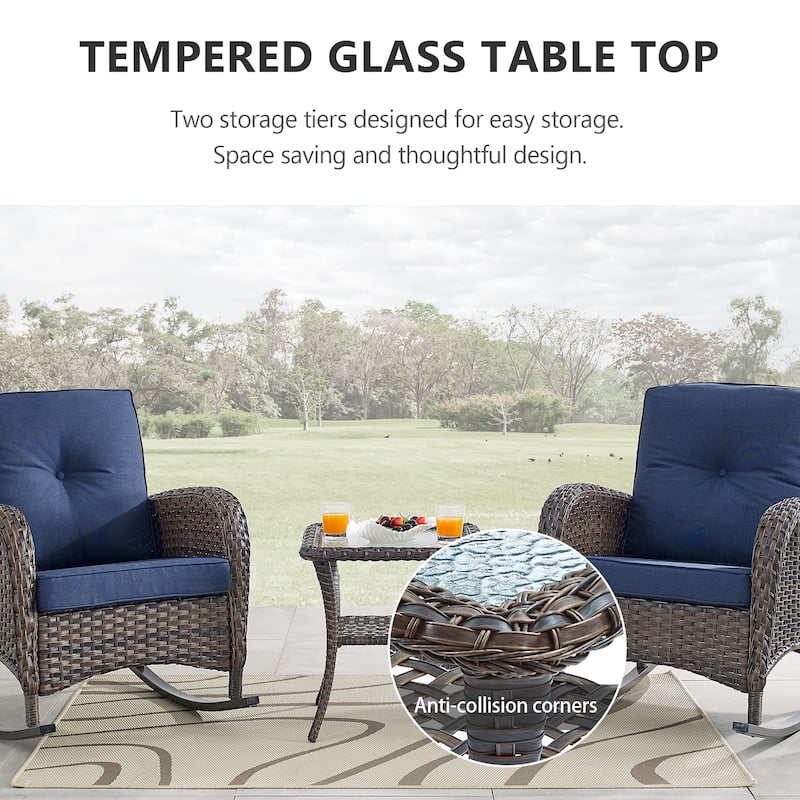Outdoor Rocking Club Chairs w/ Cushions