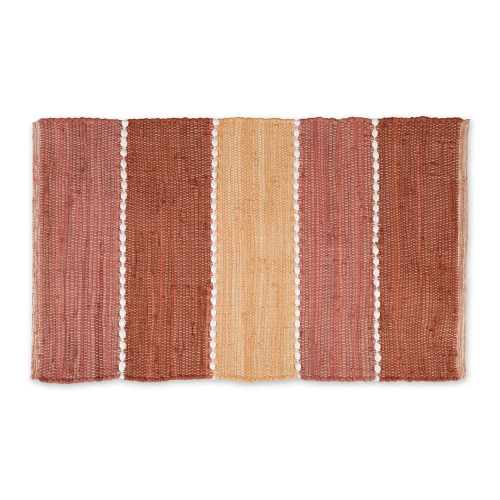 Stonewash Blue Slim Stripe Cotton Chindi Rug 2Ft 3Inx6Ft