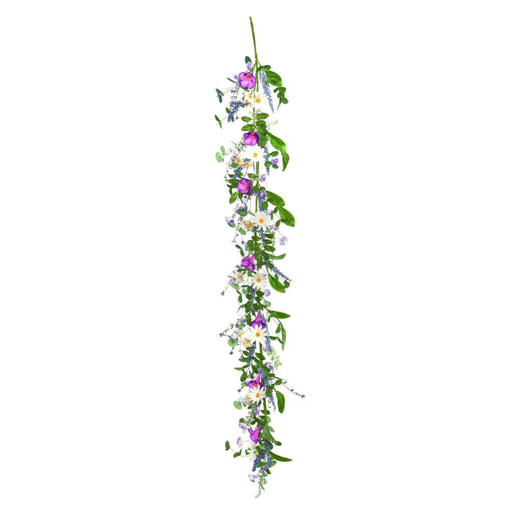 Transpac Artificial 60 in. Multicolor Spring Daisy Garland