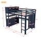 preview thumbnail 11 of 9, Full Size Wood Loft Bed with Wardrobe and Desk