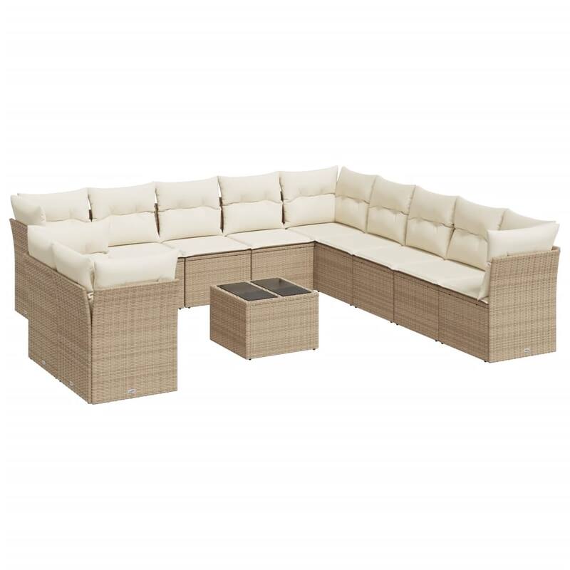 vidaXL Garden Sofa Set Beige, Cream White - 113.8 x 113.8 x 27.2