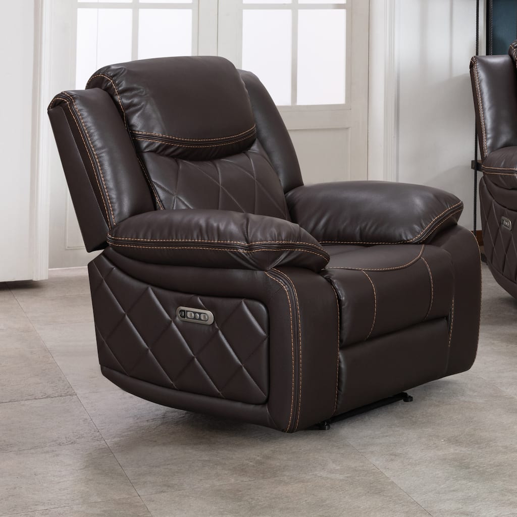 Contemporary Plush Velvet-Like Upholstered Power Reclining Chair