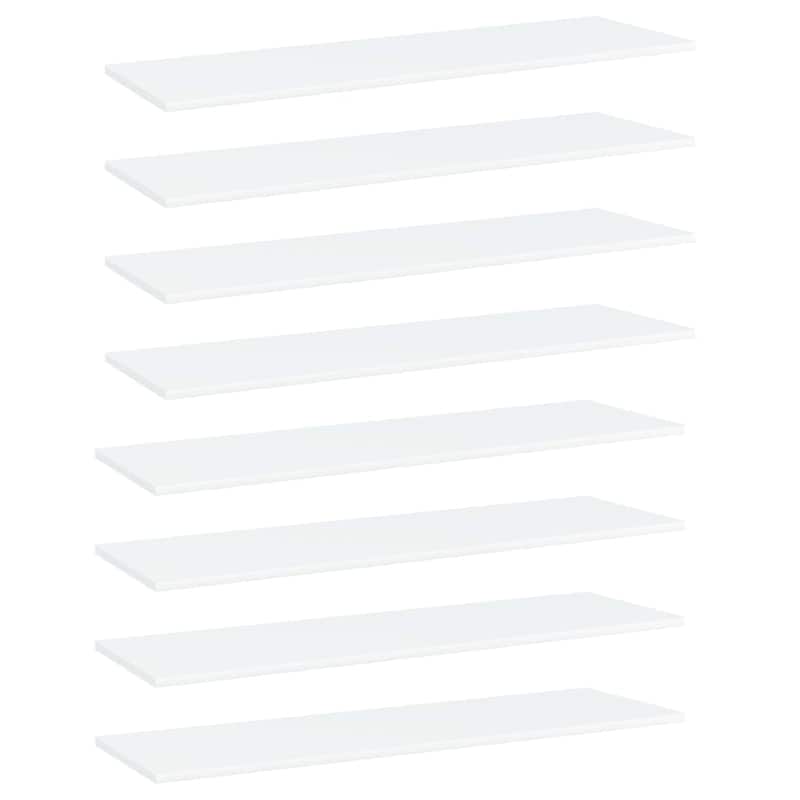 vidaXL Bookshelf Boards 8 pcs White 39.4"x11.8"x0.6" Chipboard