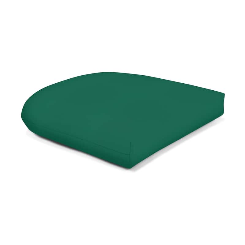 Sunbrella® Solid Fabric 1-Piece Indoor/Outdoor Wicker Seat Pad, 18"W x 18"L, Canvas Navy - Canvas Forest Green