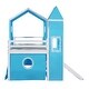 preview thumbnail 10 of 13, Twin Size Loft Bed with Slide and Ladder, Tent and Tower, Blue