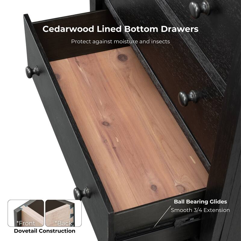 Furniture of America Lucan II 3-Piece Farmhouse Black Chest and 2 Nightstand Bedroom Set