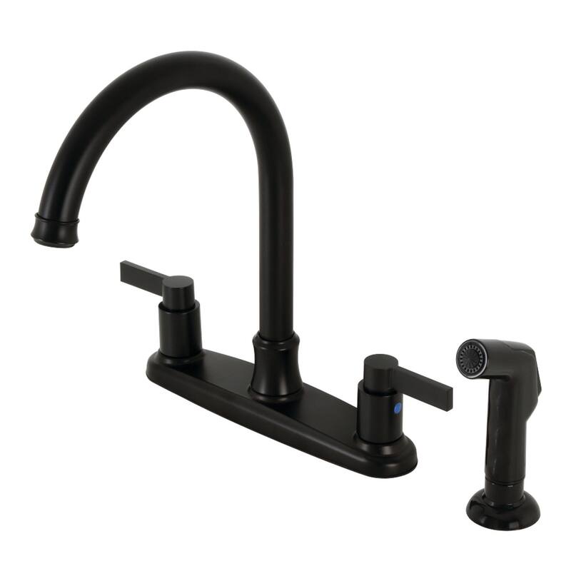 NuvoFusion 8 in. Centerset Kitchen Faucet with Sprayer - Matte Black