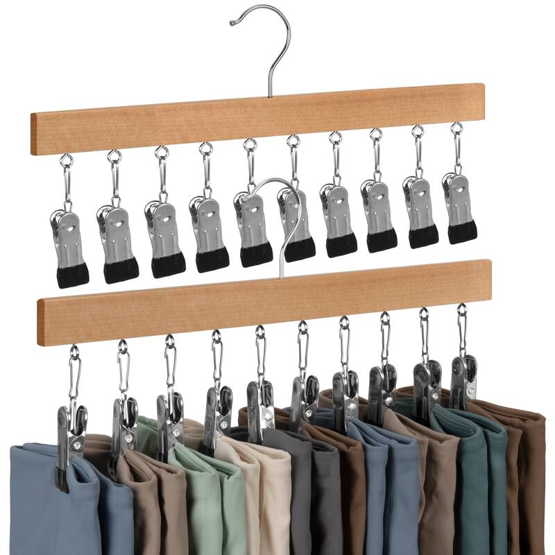 2-pack Hat Rack, Multi-Use Pants Hangerb with 10 Adjustable Stainless Steel Clips