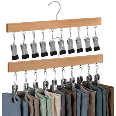 2-pack Hat Rack, Multi-Use Pants Hangerb with 10 Adjustable Stainless Steel Clips