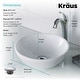 preview thumbnail 6 of 32, Kraus 3-in-1 Set White Round Ceramic Vessel Sink Arlo Faucet w/ Drain