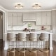 preview thumbnail 4 of 11, Uolla Modern Glam 4-Light Drum Warm Brass Semi Flush Mount Textured Glass Ceiling Light - D 15.5"* H 6.5"
