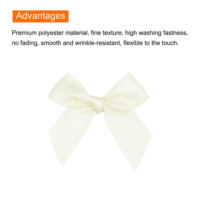 150Pcs Mini Ribbon Bow 1.5" Mini Fabric Satin Ribbon Flower Bows