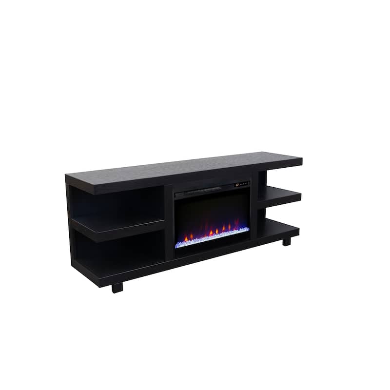 Laurel Canyon 65 inch Fireplace TV Stand for TVs up to 75 inches, Minimal Assembly, Clove Finish