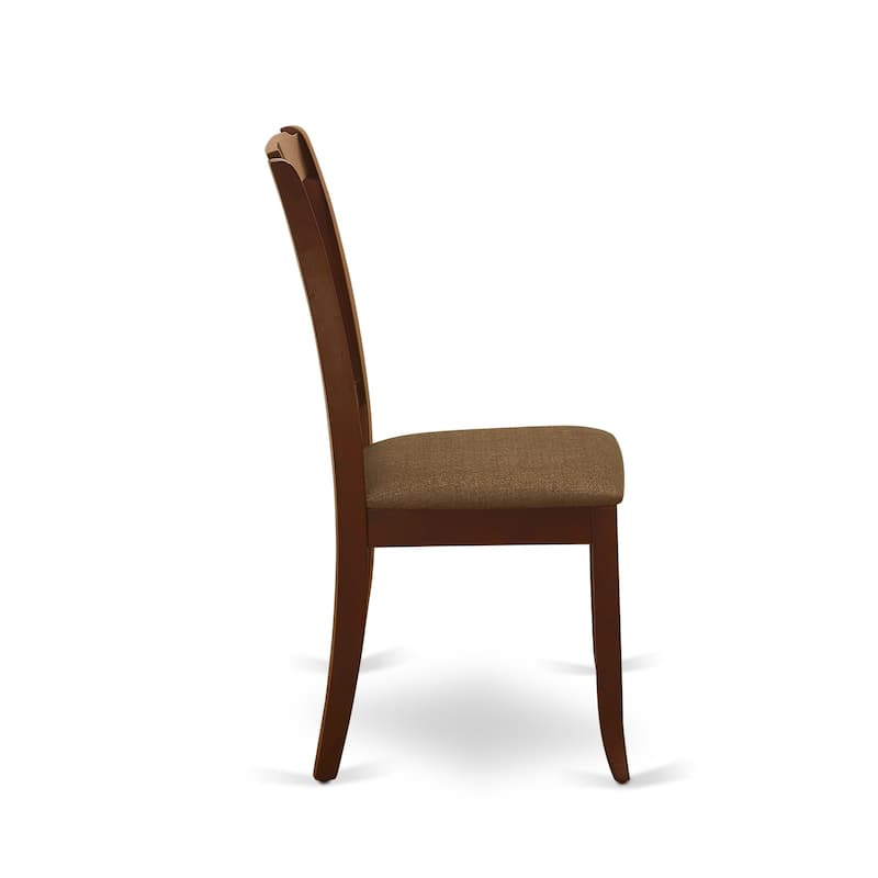East West Furniture 3 Piece Modern Dining Table Set- a Round Table and 2 Dining Chairs, (Finish & Seat Options)