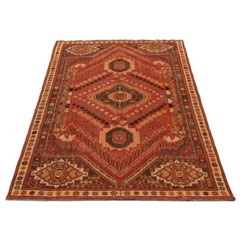 ECARPETGALLERY Hand-knotted Melis Red Wool Rug - 5'2 x 8'8