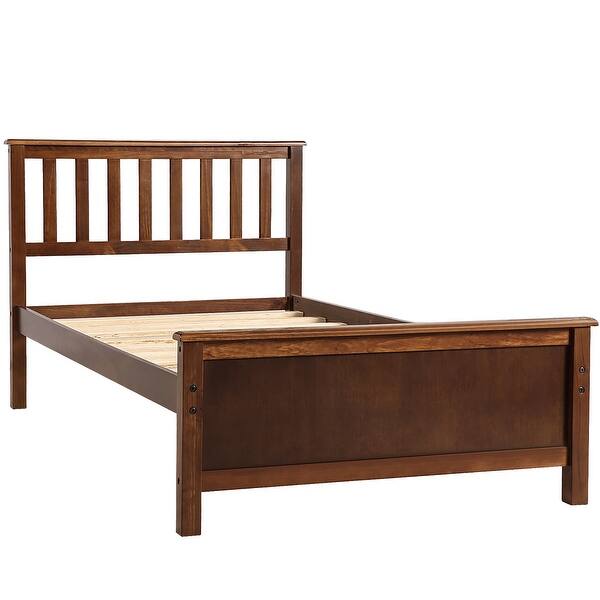 Wood Platform Bed with Headboard and Wood Slat Support Bed Bath & Beyond 36595089