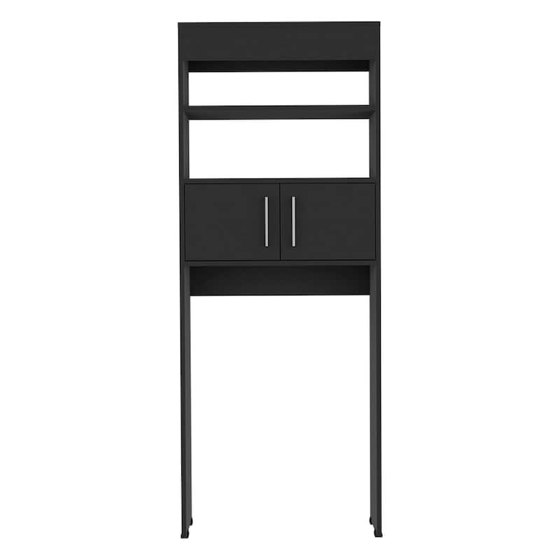 Over The Toilet Cabinet, Three Shelves - Black