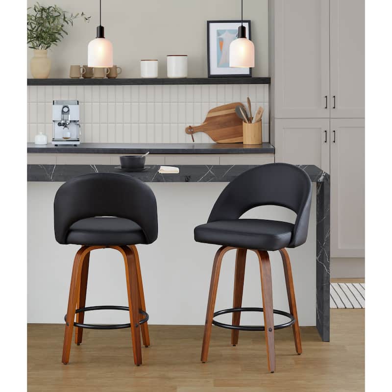 Renee Upholstered 26" Fixed-Height Counter Stool - Set of 2