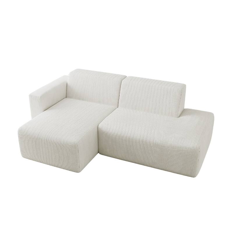 No Assembly Modular Corduroy Sectional Sofa Couch