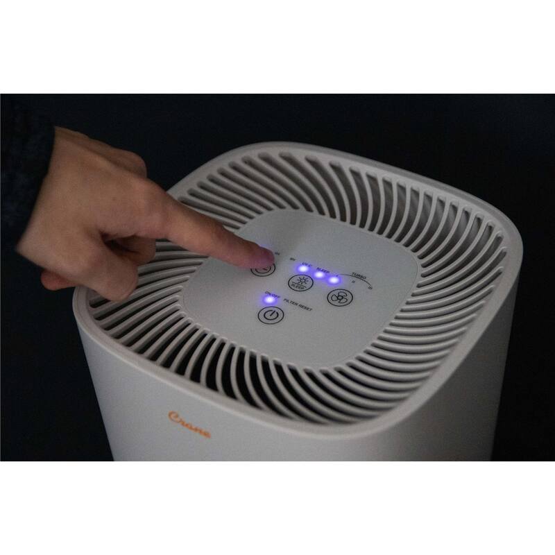 Crane True HEPA Air Purifier with UV Light for Rooms up to 250 sq. ft.