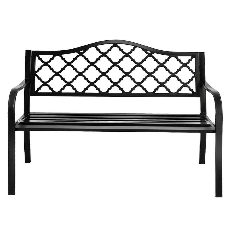 Costway 50'' Patio Garden Bench Loveseats Park Yard Furniture Decor