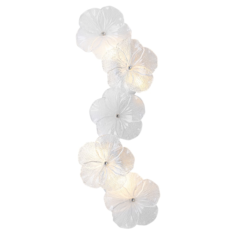 Modern Elegant Clear and Frosted Bubble Glass Flower Petal Wall Sconce