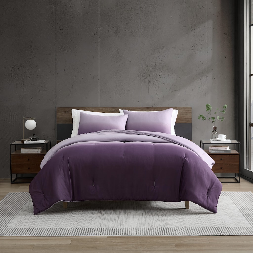 Kenneth Cole Subtle Ombre Purple Reversible Comforter Set