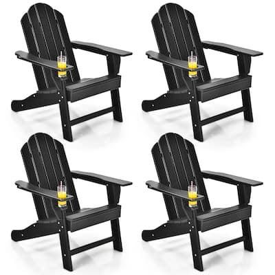 Costway 4PCS Patio Adirondack Chair Weather Resistant Garden Deck - 34'' x 31'' x 37''