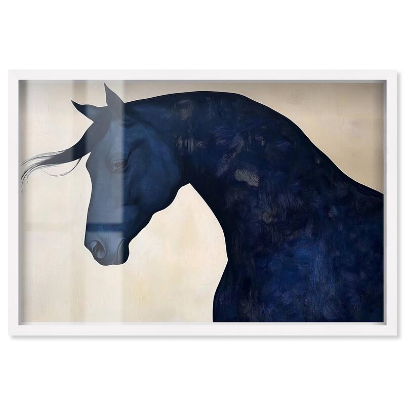Blue Horse I Shadowbox by Art Remedy - White - 30" x 20"