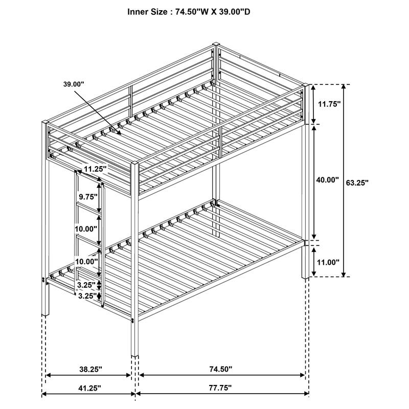 Alevera Metal Bunk Bed with Ladder