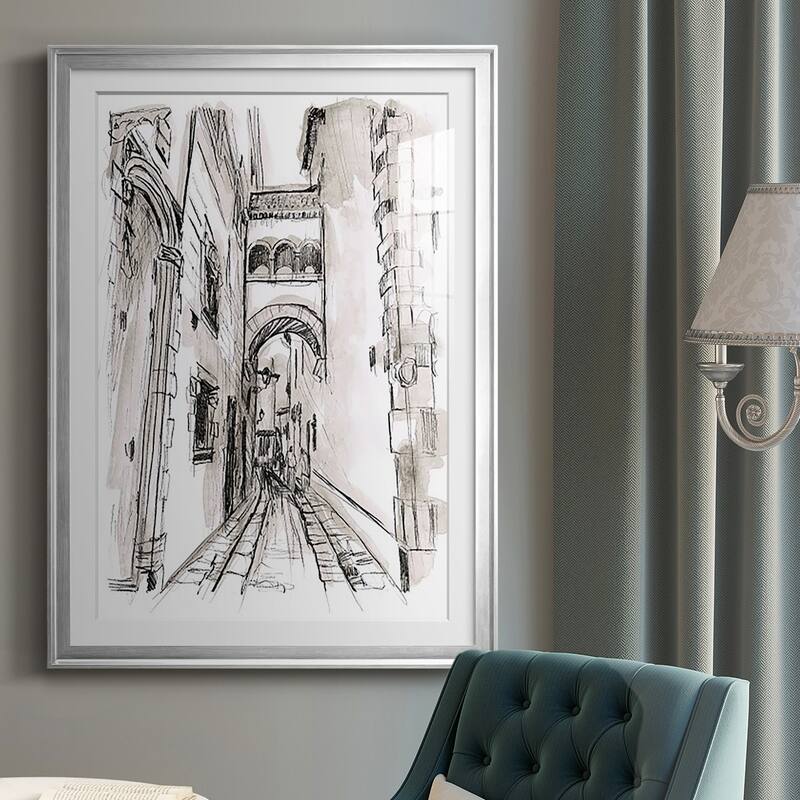 Europe Street Sketches II Premium Framed Print - Ready to Hang