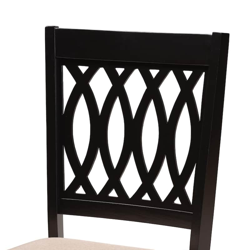 Florencia Modern styled Fabric Upholstered and Brown Finished Wood Dining Set