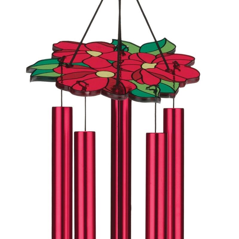 Floral Bird Chime 32" - Ruby Throated