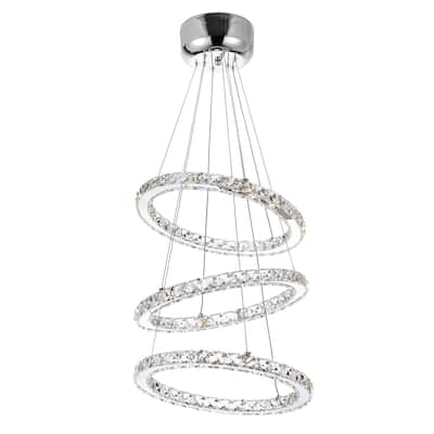 Ring LED Chandelier With Chrome Finish - Stainless Steel