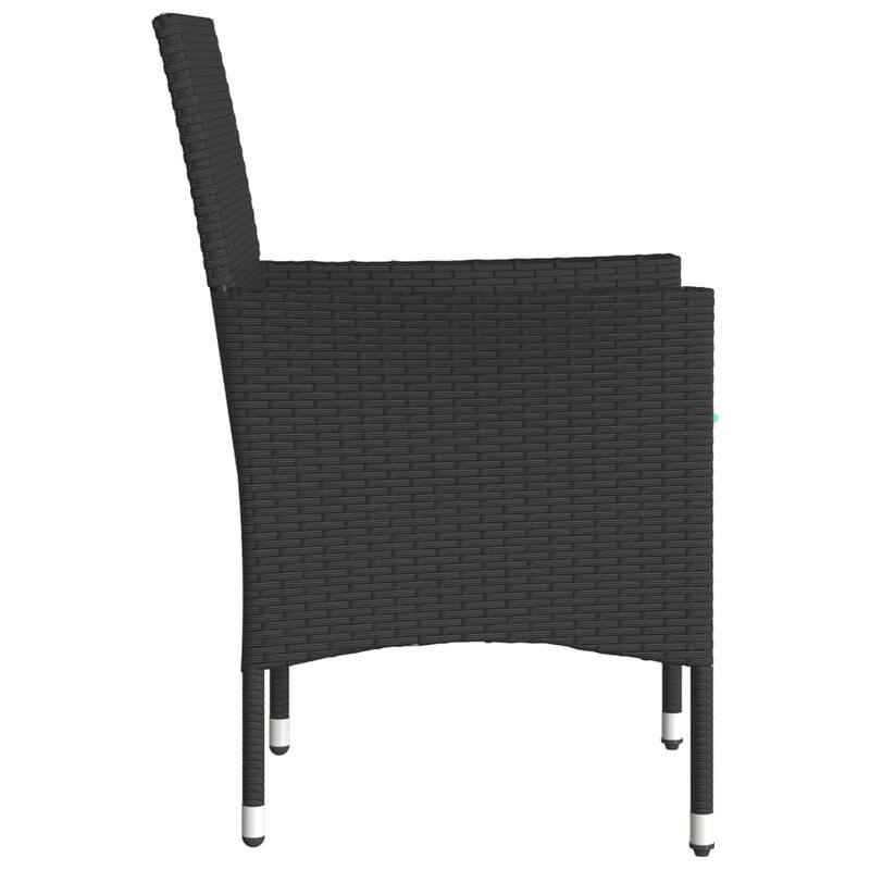 vidaXL Patio Chairs with Cushions 2 pcs Poly Rattan