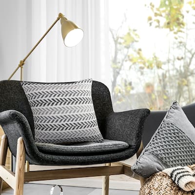 Sevita Modern Black and Gray Chevron Striped Throw Pillow