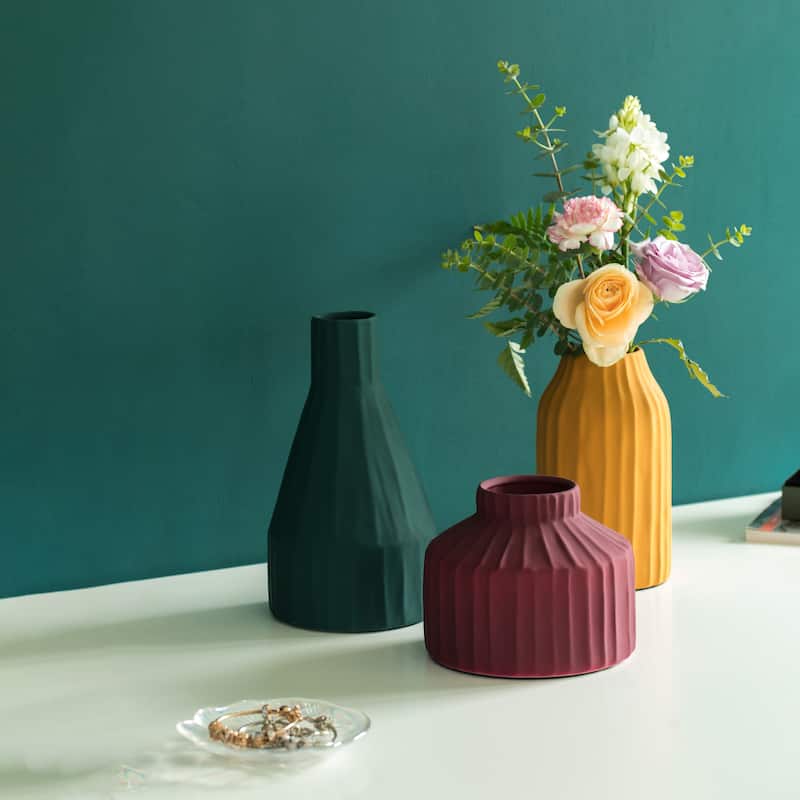 Modern Farmhouse Home Décor Accents; Living Room Décor, Boho Vases for Table Decor, Mantle & Shelf Vases, Centerpiece Table Vase