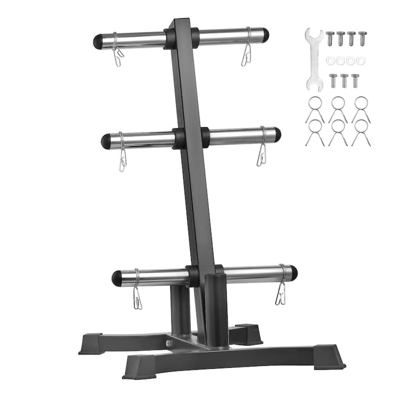 Black Metal Weight Rack with 1000lbs Capacity & Barbell Storage - 30.3x26.4x40.35inch - 30.3x26.4x40.35inch