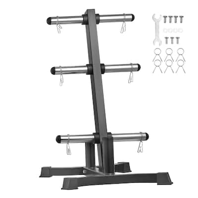 Black Metal Weight Rack with 1000lbs Capacity & Barbell Storage - 30.3x26.4x40.35inch