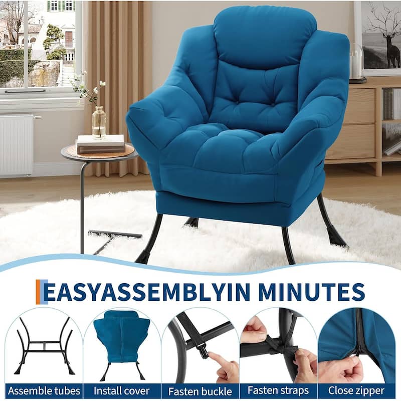 Upholstered Accent Lounge Sofa Armchair for Living Room, Bedroom, Dorm, or Office