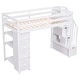 preview thumbnail 7 of 28, Twin size Loft Bed with Storage Drawers, Shelves and Stairs, White