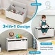 preview thumbnail 16 of 19, Costway Kids Toy Box withSafety Hinge Wood Storage Chest Flip-Top - See Details