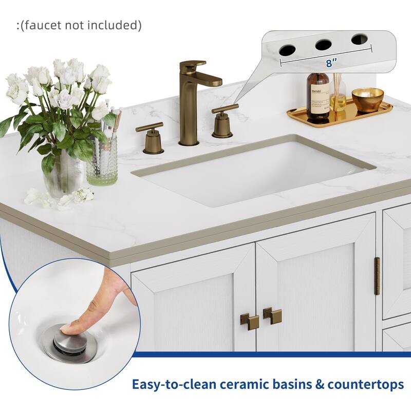 Moasis 36"/40"/ 47" Bathroom Vanity Cabinet with Sink